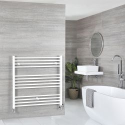 Milano Ive Dual Fuel - White Straight Heated Towel Rail - 1000mm x 1000mm