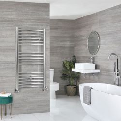 Milano Kent Dual Fuel - Chrome Straight Heated Towel Rail - Choice of Size