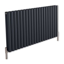 Milano Aruba Ayre - Anthracite Horizontal Designer Radiator - 600mm Tall (Double Panel) - Choice Of Width
