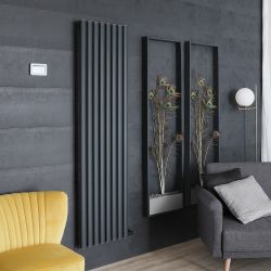 ECOSO Aruba Ardus - Anthracite Dry Heat 1200W Vertical Electric Designer Radiator - 1784mm x 472mm - Choice of Wi-Fi Thermostat