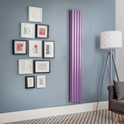 Milano x ECOSO Aruba - Electric Lush Purple Vertical Designer Radiator - Choice of Size and Wi-Fi Thermostat