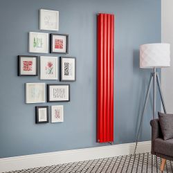 Milano x ECOSO Aruba - Electric Siamese Red Vertical Designer Radiator - Choice of Size and Wi-Fi Thermostat