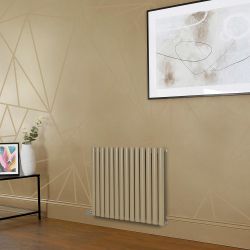 Milano x ECOSO Aruba Electric - Elk Brown Horizontal Designer Radiator - 635mm Tall - Choice of Size, Wi-Fi Thermostat and Cable Cover