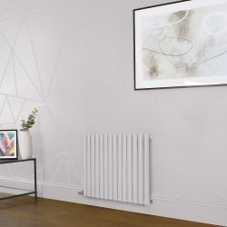 Milano Aruba Electric - Rose Petal Pink Horizontal Designer Radiator - 635mm Tall - Choice of Size, Thermostat and Cable Cover
