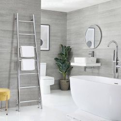 Milano Indus - Floor-Standing Ladder Heated Towel Rail - 1800mm x 500mm - Choice of Finish