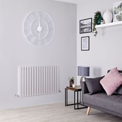 Milano Capri - Light Grey Flat Panel Horizontal Designer Radiator - 635mm x 1000mm (Double Panel)