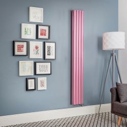 Milano x ECOSO Aruba - Electric Camellia Pink Vertical Designer Radiator - Choice of Size and Wi-Fi Thermostat