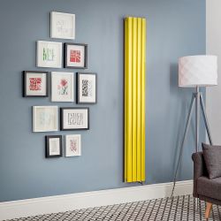 Milano x ECOSO Aruba - Electric Dandelion Yellow Vertical Designer Radiator - Choice of Size and Wi-Fi Thermostat