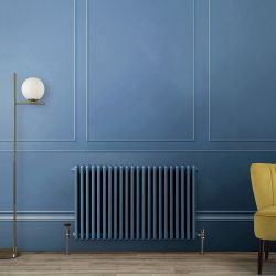 Milano Windsor - Horizontal Traditional Triple Column Radiator - Choice of Blue Finishes and Sizes