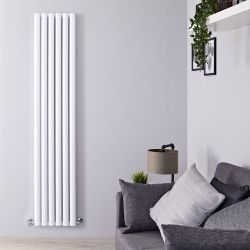 Milano Aruba Ayre - 1800mm White Vertical Aluminium Designer Radiator - Choice of Size