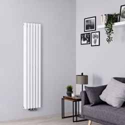 Milano Aruba Flow - White Vertical Middle Connection Designer Radiator - Choice of Size