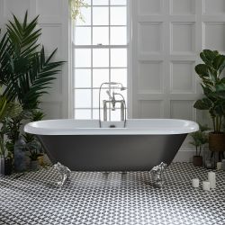 Milano Legend - Traditional Roll Top Freestanding Bath - 1795mm x 785mm - Choice of Metallic Colours and Feet Finish