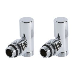 Milano - Chrome Manual Angled Valve - 15mm Copper Euro Cone Adapters