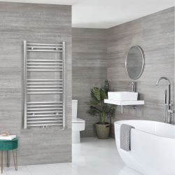 Milano x ECOSO Neva - Electric Chrome Heated Towel Rail - Choice of Size and Heating Element
