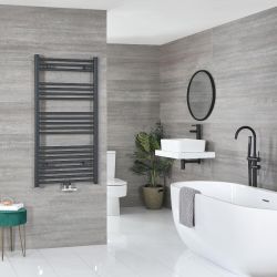 Milano Neva - Anthracite Central Connection Heated Towel Rail - Choice of Size