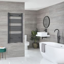 Milano x ECOSO Neva - Electric Anthracite Heated Towel Rail - Choice of Size and Heating Element
