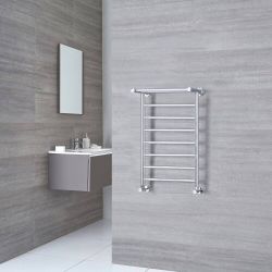 Milano Pendle - Chrome Heated Towel Rail with Heated Shelf - Choice of Size