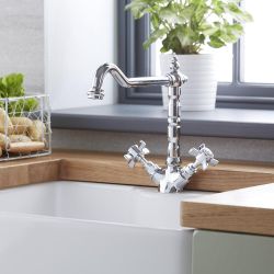 Milano Elizabeth - Traditional French Classic Kitchen Sink Mixer Tap - Chrome