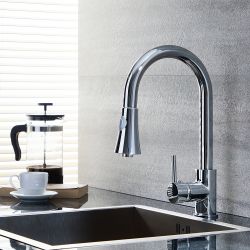 Milano Mirage - Modern Pull Out Spray Kitchen Mixer Tap - Chrome