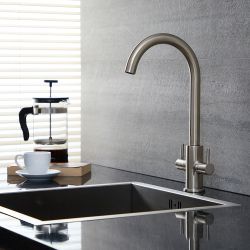 Milano Mirage - Modern Kitchen Mixer Tap with Swivel Spout - Brushed Nickel