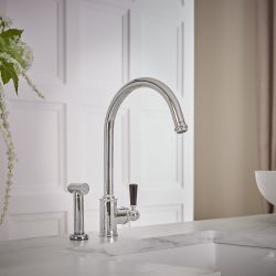 Milano Elizabeth - Single Lever Traditional Kitchen Mixer Tap with Pull-Out Spray - Choice of Finish