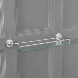 Milano Elizabeth - Traditional Glass Bathroom Shelf with Chrome Frame