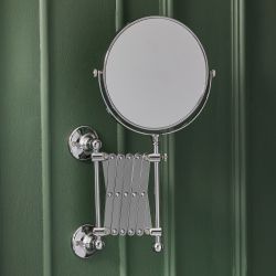 Milano Elizabeth - Traditional Round Extendable Shaving Mirror - Chrome