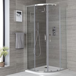 Milano Portland - 900mm Quadrant Shower Enclosure with Slate Tray - Choice of Tray Finish