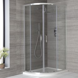 Milano Portland - Chrome Quadrant Shower Enclosure with Tray - Choice of Size