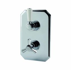 RAK Washington - Traditional Concealed Thermostatic Twin Diverter Shower Valve - Chrome
