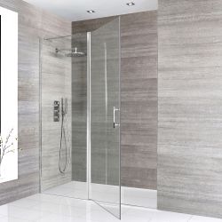 Milano Portland - Chrome Hinged Single Door Shower Enclosure - Choice of Size