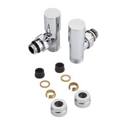 Milano - Chrome Radiator Valves - 15mm Copper Adapters