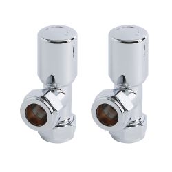 Milano - Angled Radiator Valves - Chrome (Pair)