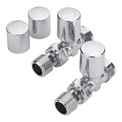 Milano - Straight Radiator Valves - Chrome (Pair)