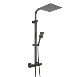 Milano Arvel - Modern Thermostatic Bar Shower Valve with Square Shower Head and Hand Shower - Choice of Finish