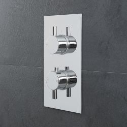 Milano Mirage - Round 2 Outlet Twin Diverter Thermostatic Shower Valve - Chrome
