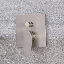 Milano Hunston - Modern Manual Shower Valve - Two Outlets - Brushed Nickel