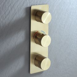 Milano Lune - Modern 3 Outlet Triple Diverter Thermostatic Shower Valve - Choice of Finish