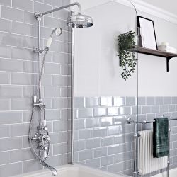 Milano Elizabeth - Traditional Triple Exposed Thermostatic Shower Valve - Chrome and White