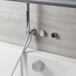 Milano Vis - Digital Thermostatic Control with Hand Shower, Overflow Bath Filler and Waste - Chrome