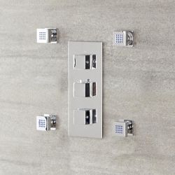 Milano Arvo - Modern Front Fix Pack of 4 Square Body Jets - Chrome