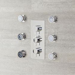 Milano Mirage - Modern Front Fix Pack of 6 Round Body Jets - Chrome