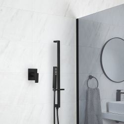 Milano Preto - Black Shower with Riser Rail and Hand Shower (1 Outlet)
