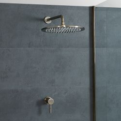 Milano Clarus - Manual Shower Valve with 300mm Round Head - Aged Gold (1 Outlet)