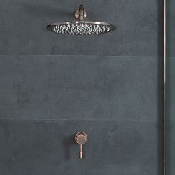 Milano Amara - Manual Shower Valve with 300mm Round Head - Aged Bronze (1 Outlet)