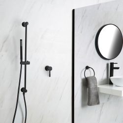 Milano Nero - Black Shower with Riser Rail and Hand Shower (1 Outlet)
