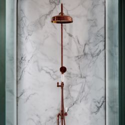 Milano Elizabeth - Traditional Grand Rigid Riser with Hand Shower - Brushed Copper