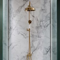 Milano Elizabeth - Traditional Grand Rigid Riser with Hand Shower - Brushed Brass