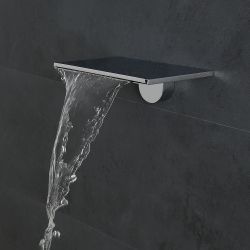 Milano Blade - Modern Wall Mounted Waterfall Bath Filler / Shower Head - Chrome