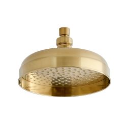 Milano Elizabeth - 205mm Traditional Apron Shower Head - Brushed Brass